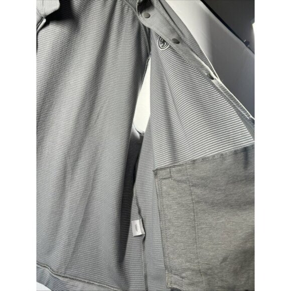 Peter Millar Men Vest 2XL Gray Full Zip Snap Golf Sleeveless Stretch Lightweight - Picture 9 of 15